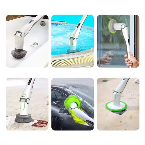Rechargeable Automatic Electric Scrubber With 7 Brushes - Image 4