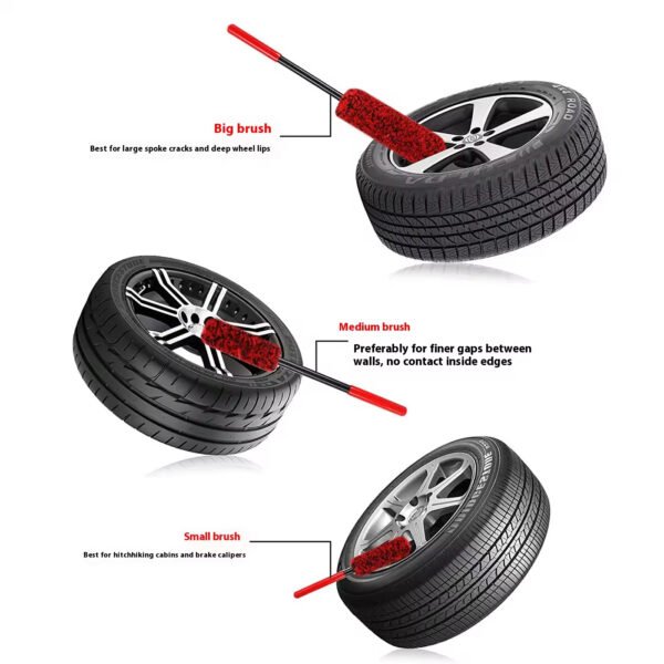 Premium Material 3Pcs Microfiber Wheel Brush Set - Image 3