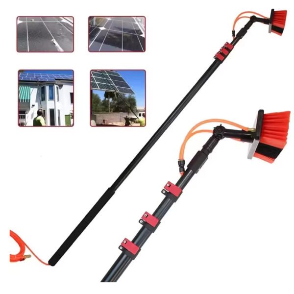 9-40ft Water Fed Telescopic Pole Solar Panel Clean Brush Kit - Image 2