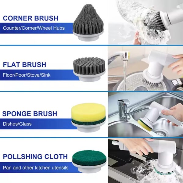 Turbo Scrub Electric Spin Cleaning Scrubber Brush - Image 2