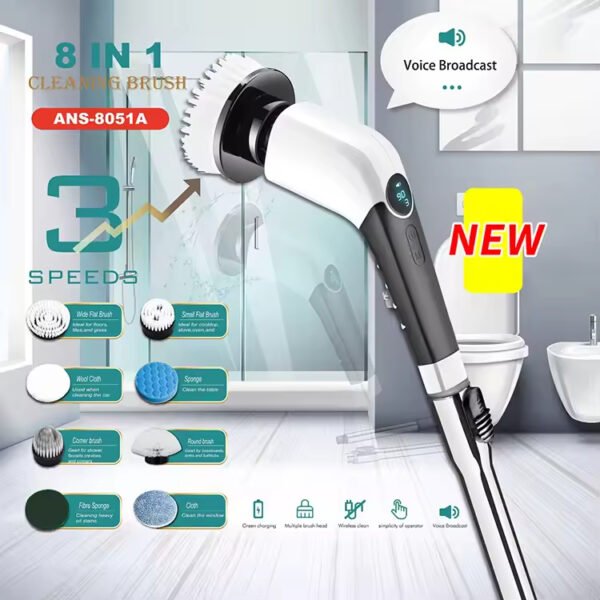 Eight in One Broom Heads Electric Spin Scrubber - Image 3