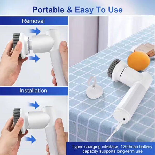 Turbo Scrub Electric Spin Cleaning Scrubber Brush - Image 3