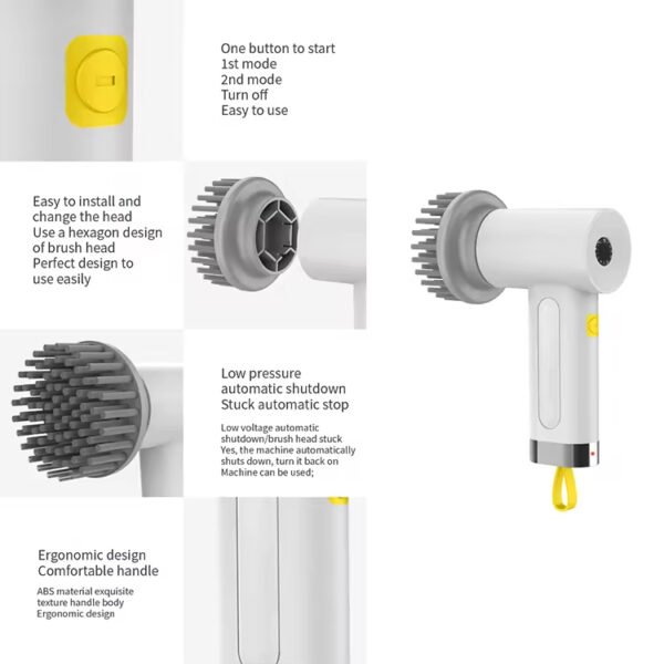 3000mAh Type-C Cleaning Scrubber Brush - Image 4