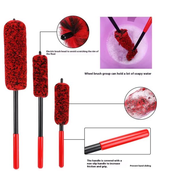 Premium Material 3Pcs Microfiber Wheel Brush Set - Image 5