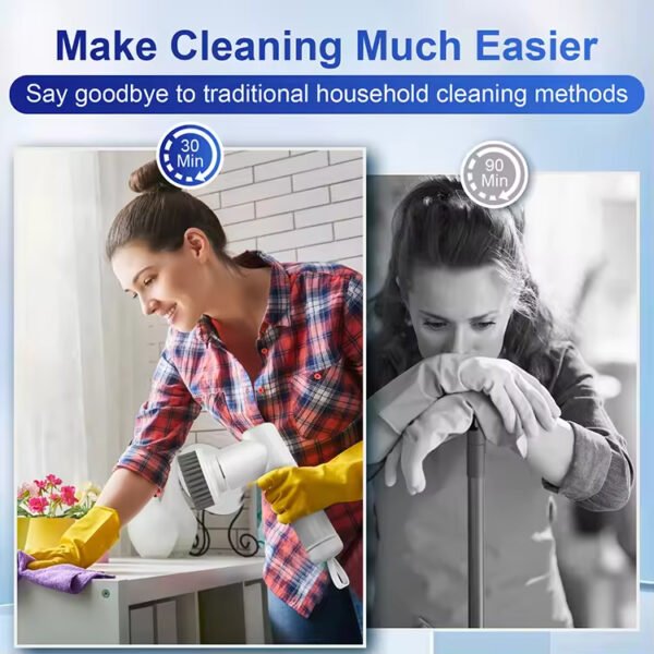 Turbo Scrub Electric Spin Cleaning Scrubber Brush - Image 4
