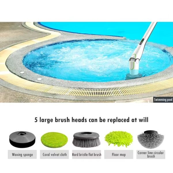 Rechargeable Automatic Electric Scrubber With 7 Brushes - Image 7