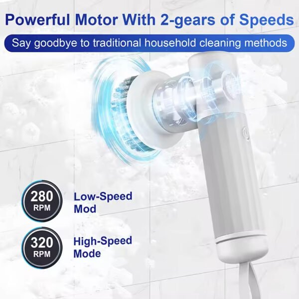 Turbo Scrub Electric Spin Cleaning Scrubber Brush - Image 6